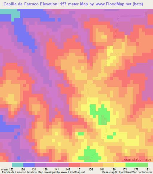 Capilla de Farruco,Uruguay Elevation Map