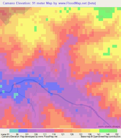 Camano,Uruguay Elevation Map
