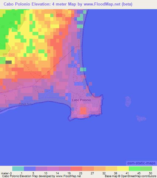 Cabo Polonio,Uruguay Elevation Map