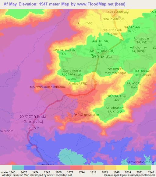 Af May,Eritrea Elevation Map