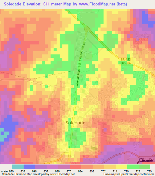 Soledade,Brazil Elevation Map