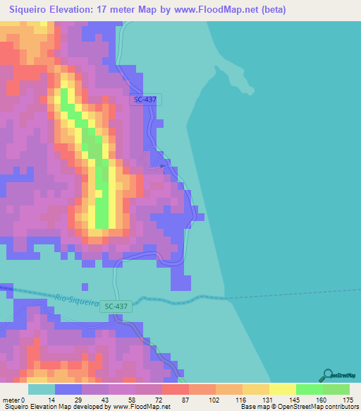 Siqueiro,Brazil Elevation Map