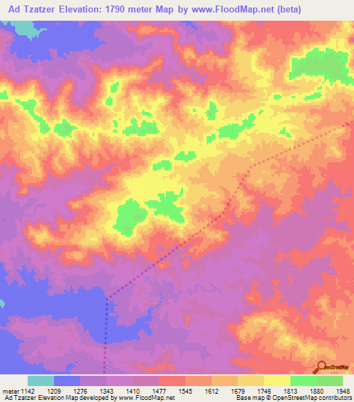 Ad Tzatzer,Eritrea Elevation Map