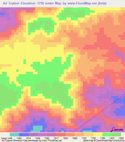 Ad Tzatzer,Eritrea Elevation Map