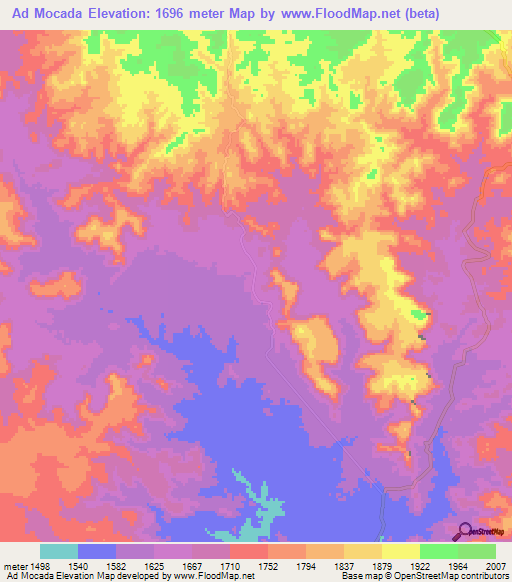 Ad Mocada,Eritrea Elevation Map