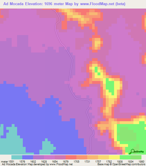 Ad Mocada,Eritrea Elevation Map