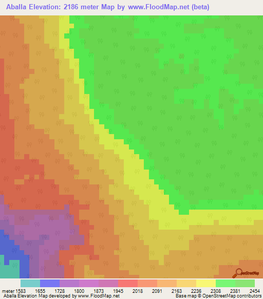 Aballa,Ethiopia Elevation Map