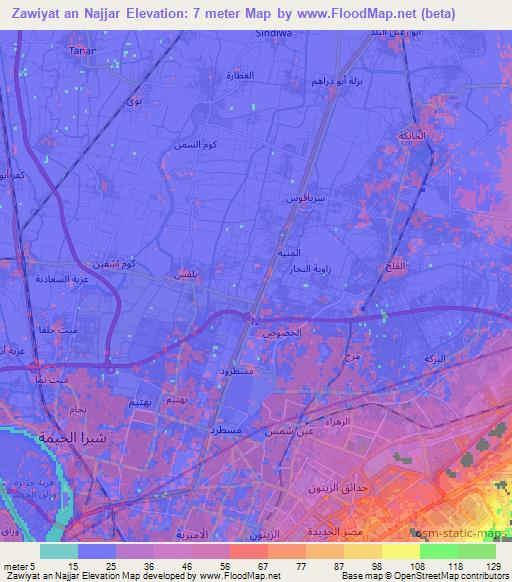 Zawiyat an Najjar,Egypt Elevation Map