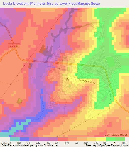 Edeia,Brazil Elevation Map