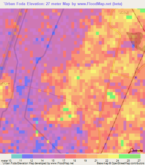 `Urban Foda,Egypt Elevation Map
