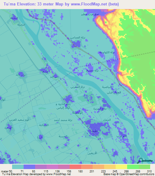 Tu`ma,Egypt Elevation Map