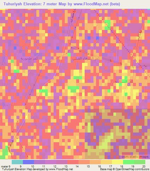 Tuhuriyah,Egypt Elevation Map