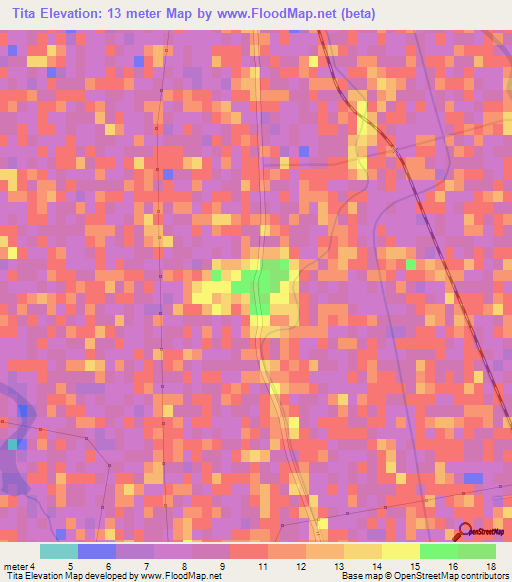Tita,Egypt Elevation Map
