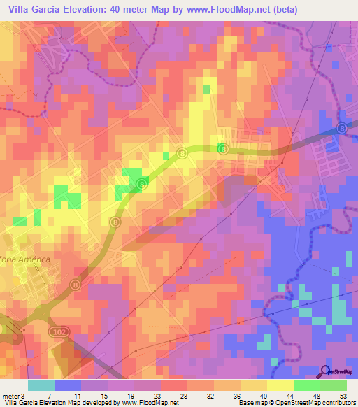 Villa Garcia,Uruguay Elevation Map