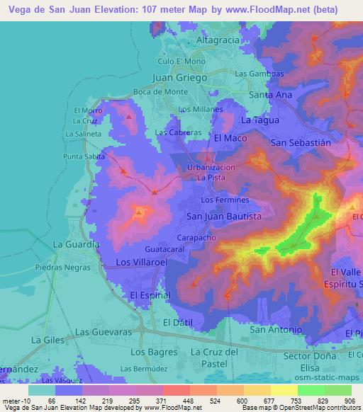 Vega de San Juan,Venezuela Elevation Map