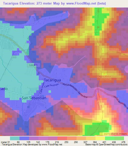 Tacarigua,Venezuela Elevation Map