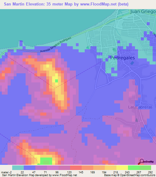 San Martin,Venezuela Elevation Map