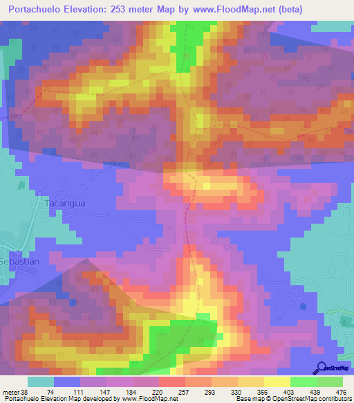 Portachuelo,Venezuela Elevation Map