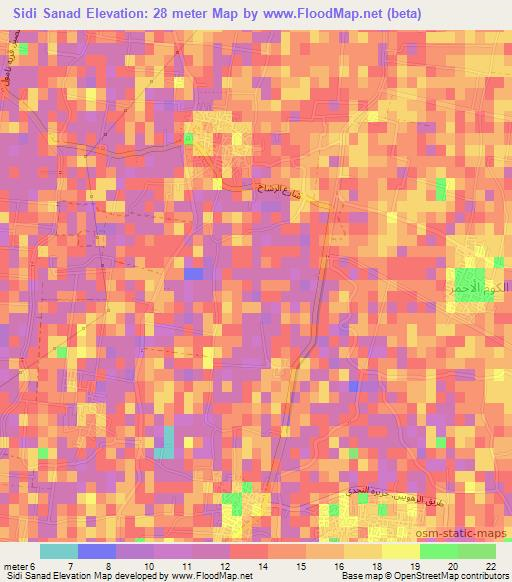 Sidi Sanad,Egypt Elevation Map