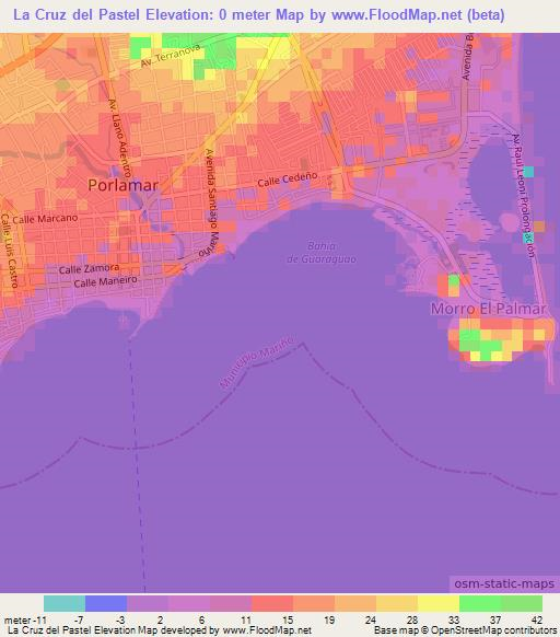 La Cruz del Pastel,Venezuela Elevation Map