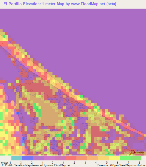 El Portillo,Venezuela Elevation Map