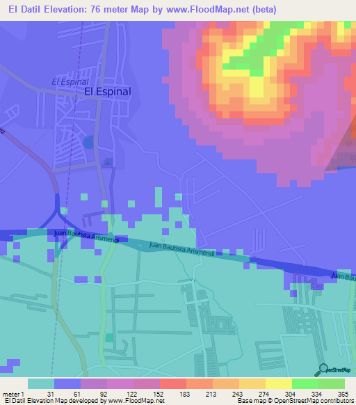 El Datil,Venezuela Elevation Map