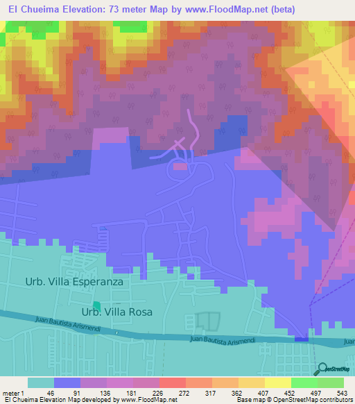 El Chueima,Venezuela Elevation Map