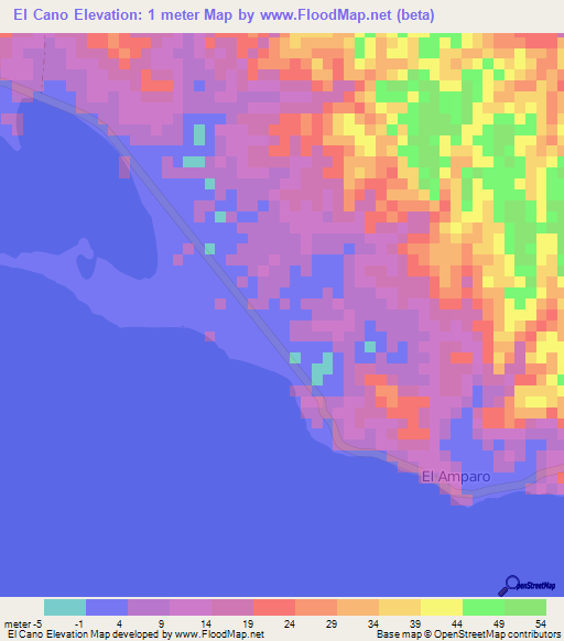 El Cano,Venezuela Elevation Map