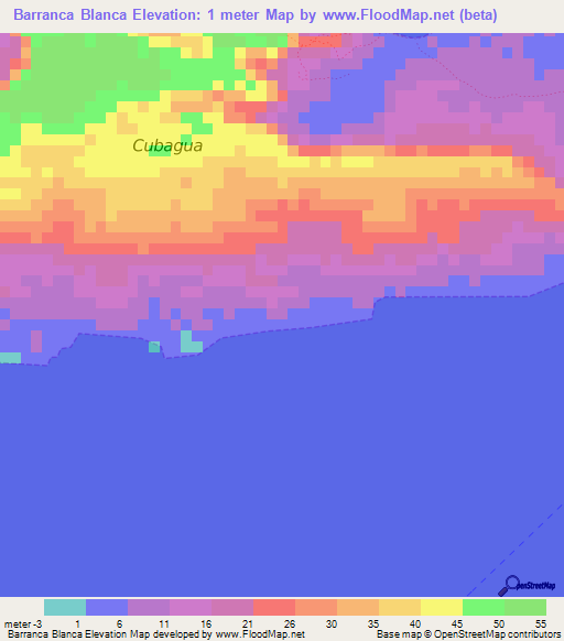 Barranca Blanca,Venezuela Elevation Map