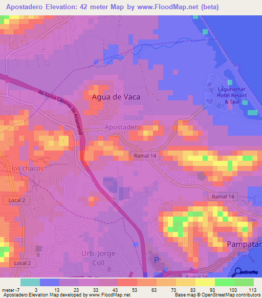 Apostadero,Venezuela Elevation Map