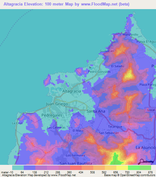 Altagracia,Venezuela Elevation Map
