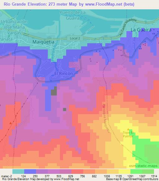 Rio Grande,Venezuela Elevation Map