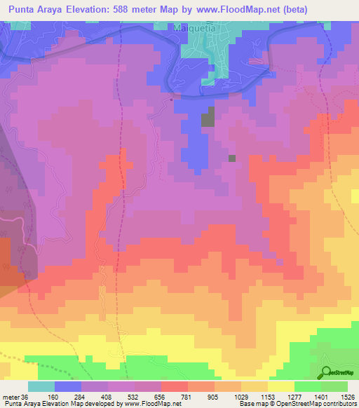 Punta Araya,Venezuela Elevation Map