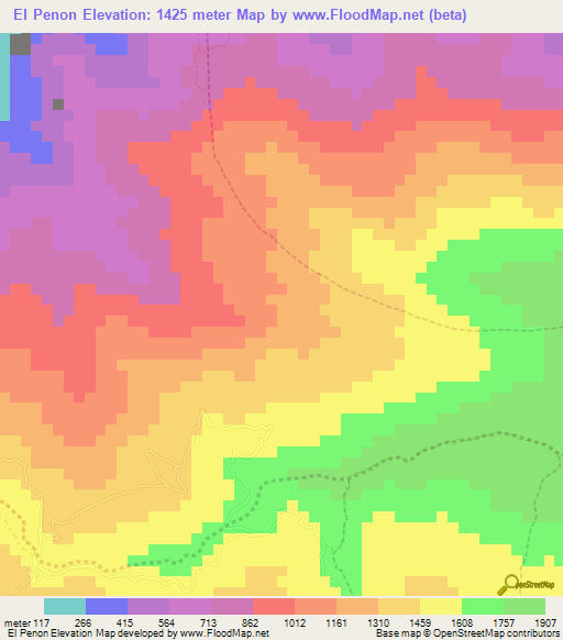 El Penon,Venezuela Elevation Map