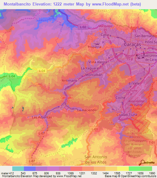 Montalbancito,Venezuela Elevation Map