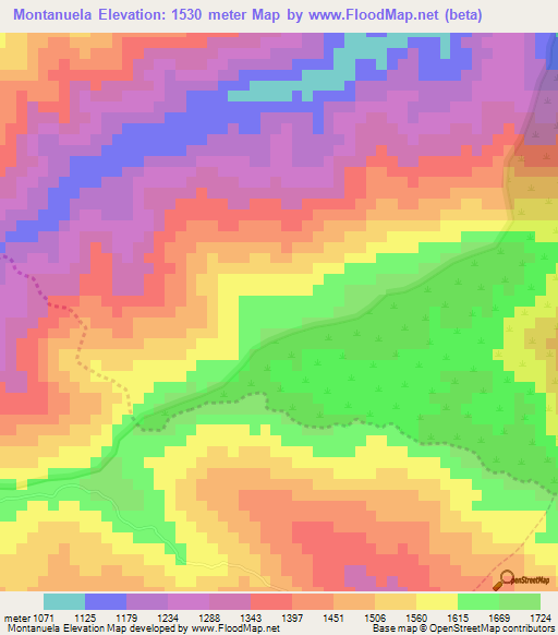 Montanuela,Venezuela Elevation Map