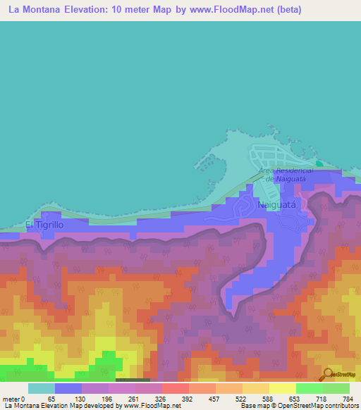 La Montana,Venezuela Elevation Map