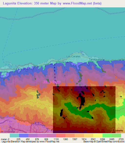 Lagunita,Venezuela Elevation Map