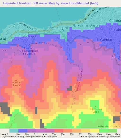 Lagunita,Venezuela Elevation Map