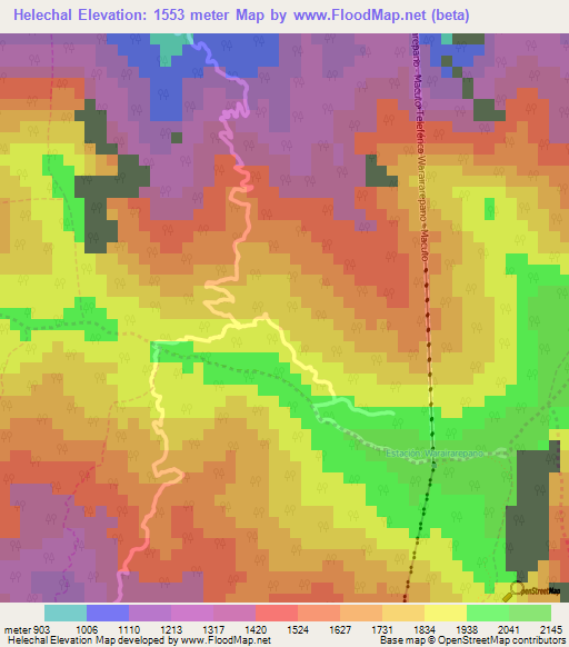Helechal,Venezuela Elevation Map