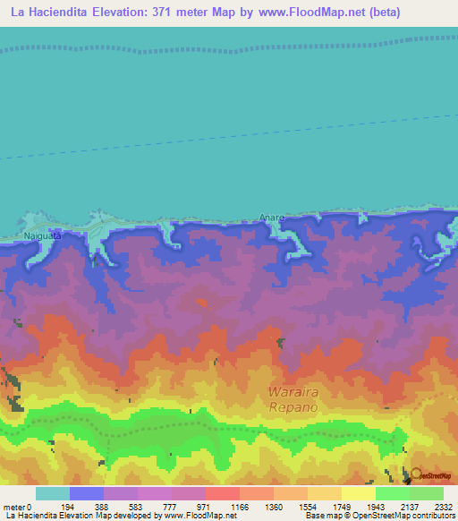 La Haciendita,Venezuela Elevation Map