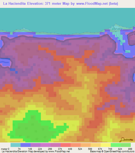 La Haciendita,Venezuela Elevation Map