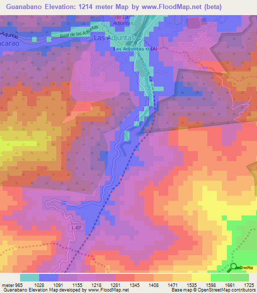 Guanabano,Venezuela Elevation Map