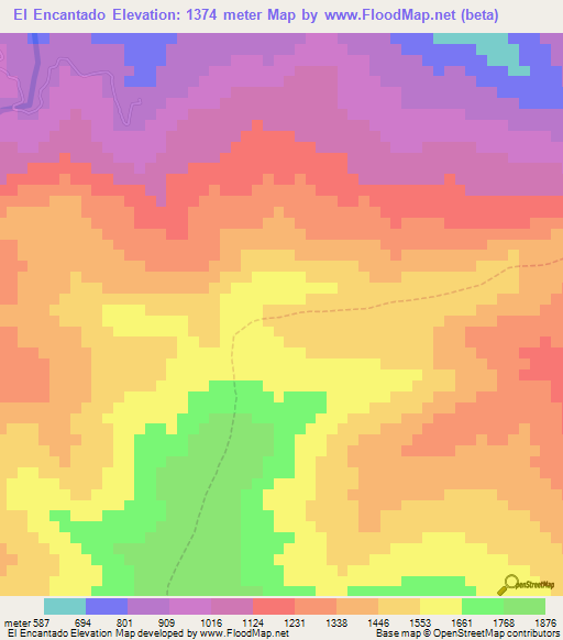 El Encantado,Venezuela Elevation Map