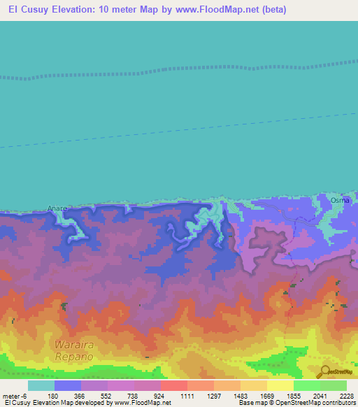 El Cusuy,Venezuela Elevation Map