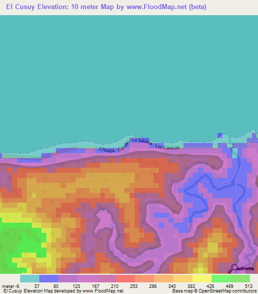 El Cusuy,Venezuela Elevation Map