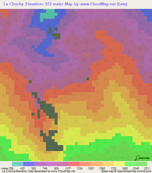 La Chocha,Venezuela Elevation Map