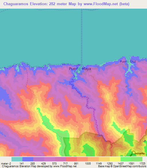 Chaguaramos,Venezuela Elevation Map