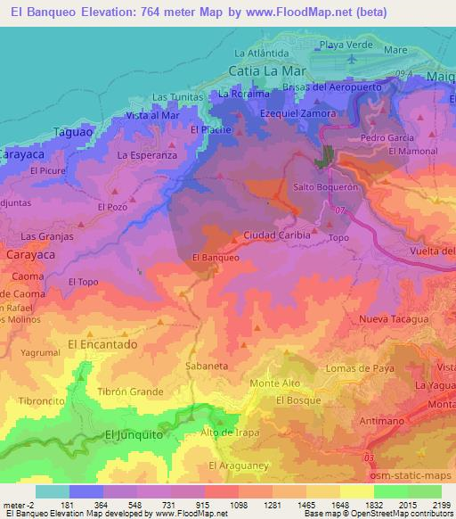 El Banqueo,Venezuela Elevation Map