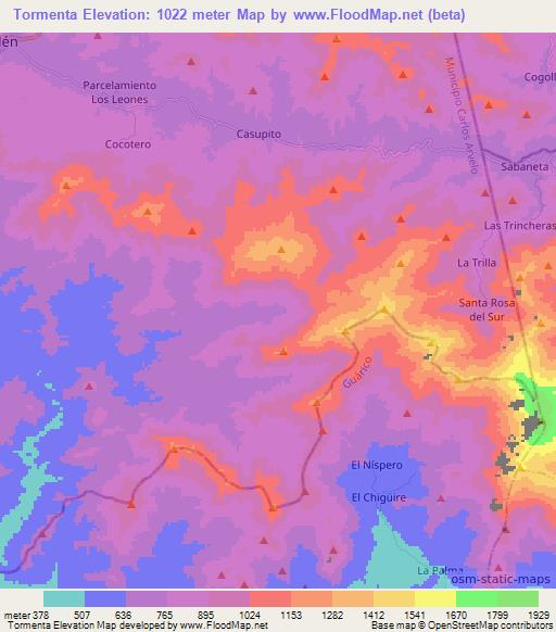 Tormenta,Venezuela Elevation Map